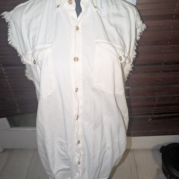 Biker Wear 2011 Black Hills Rally Sturgis South Dakota White Denim Jacket Top XL - Picture 5 of 5